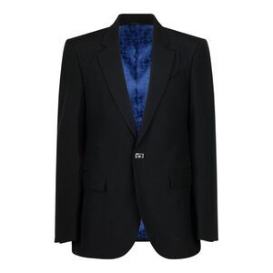 GIVENCHY Single-Breasted Blazer with Monogram Lining Men BLACK Outerwear
